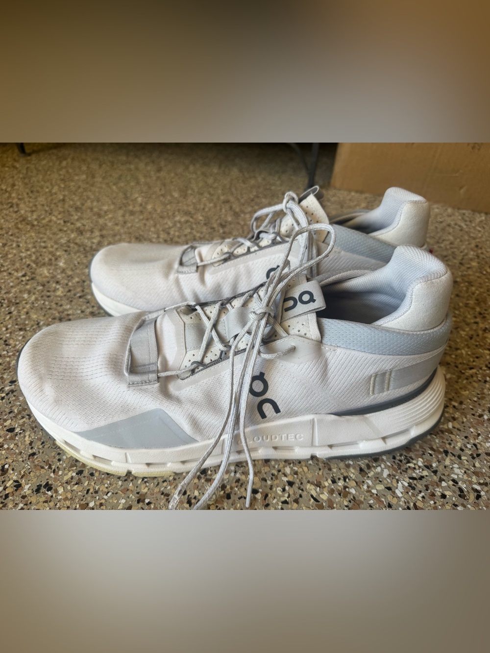 On Running White Gray Athletic Shoes